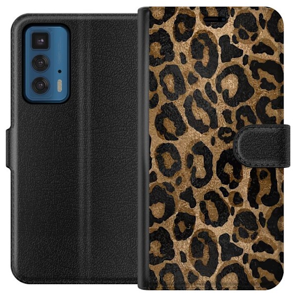 Motorola Edge 20 Pro Lompakkokotelo Leopard Luxe