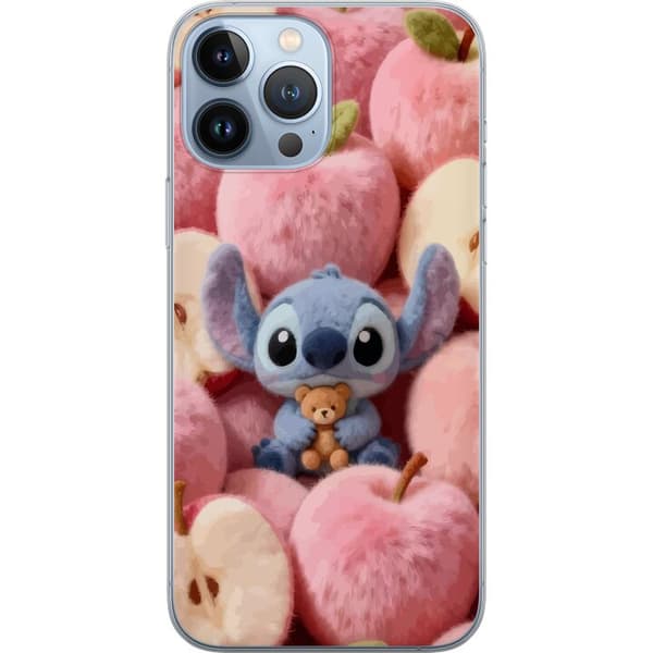 Kompatibelt Mobildeksel til Apple iPhone 13 Pro Max Stitch blant rosa, fluffy epler med teddybjørn og søt kawaii-estetikk