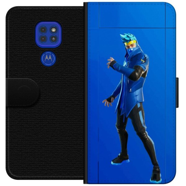 Motorola Moto G9 Play Tegnebogsetui Fortnite - Ninja Blue
