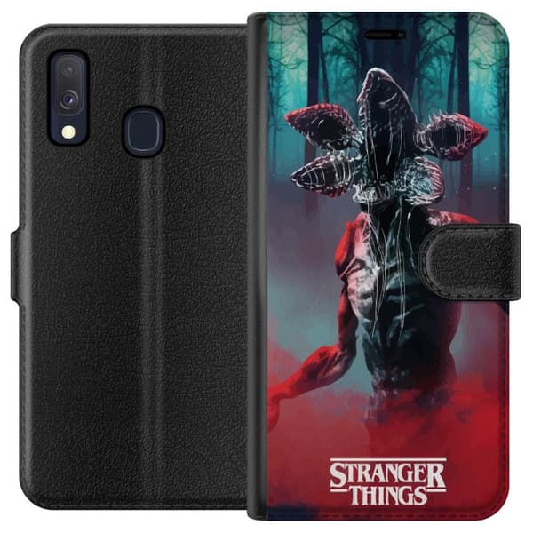 Kompatibelt Plånboksfodral till Samsung Galaxy A40 Stranger Things Monster