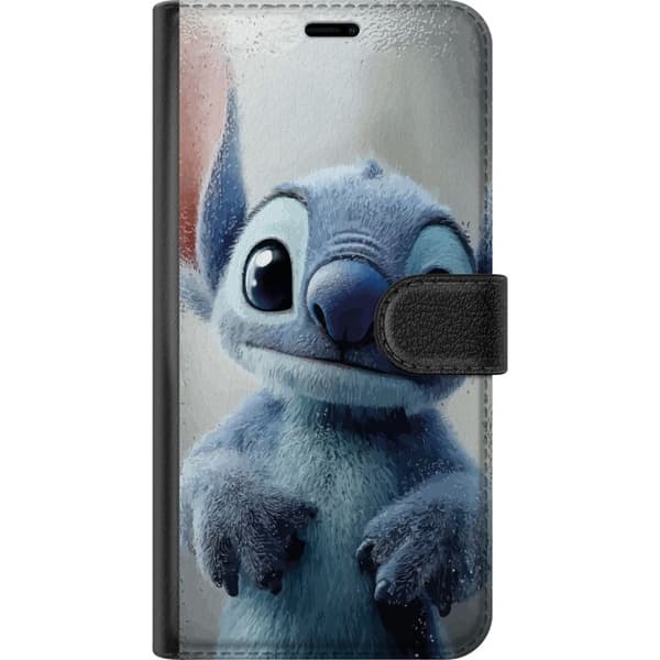 Kompatibelt Lommeboketui til Google Pixel 7a Blått romvesen i nærbilde - figurportrett i blå toner blå