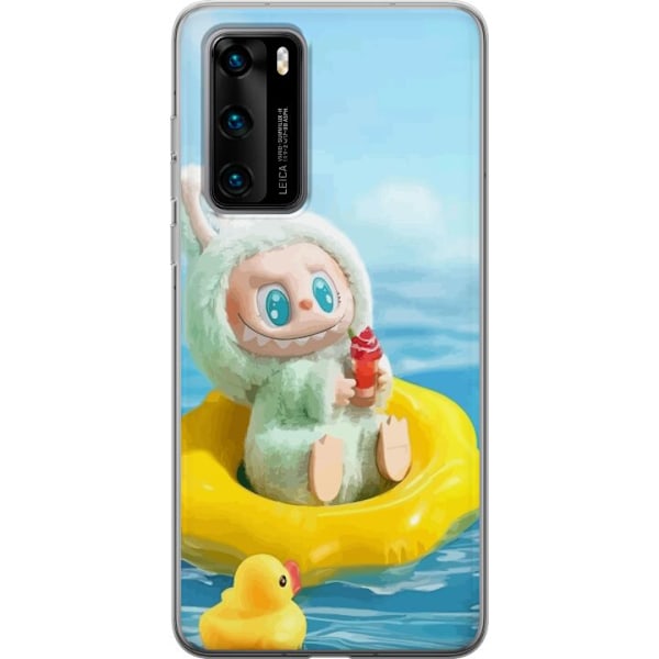 Huawei P40 Läpinäkyvä kuori Labubu Stripe Attack - Raidat kohtaavat hirviöt