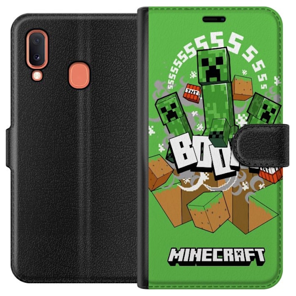 Samsung Galaxy A20e Tegnebogsetui Minecraft Boom