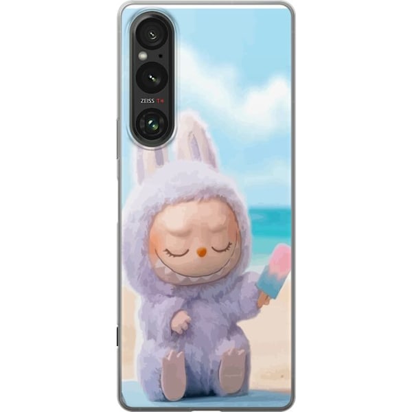 Sony Xperia 1 V Läpinäkyvä kuori Labubu Vaaleanpunainen Tun