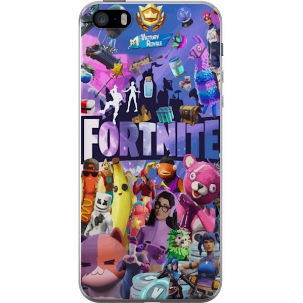 Apple iPhone 5s Genomskinligt Skal Fortnite Skins Emotes Battle Royale Karaktärer Gamer Gamingmotiv Coolt Barn Ungdom