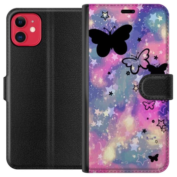 Kompatibel Tegnebogsetui til Apple iPhone 11 sommerfugle