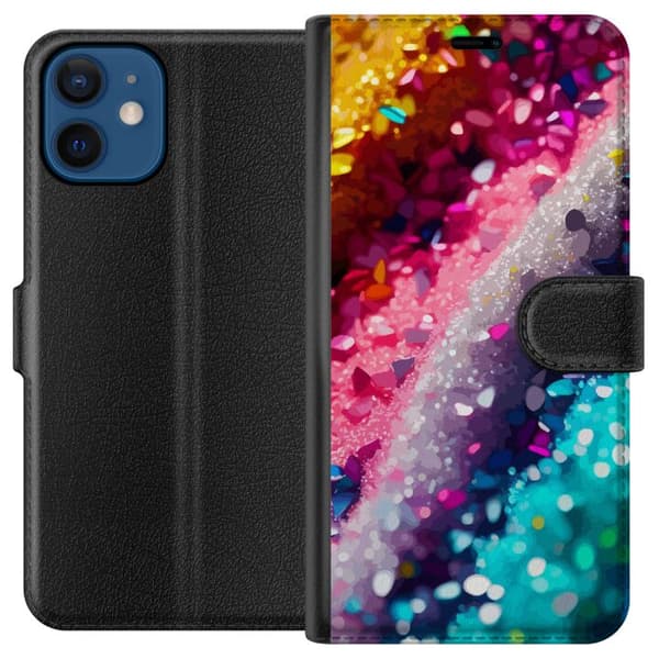 Kompatibel Tegnebogsetui til Apple iPhone 12 mini Glitter