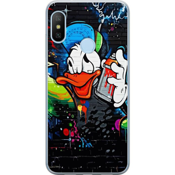 Xiaomi Mi A2 Lite Läpinäkyvä kuori Kalle Anka Graffiti Disney Design Hauska Lasten Motiivi Väri Graafinen Suosittu Sarja Ikoninen Disney-hahmo