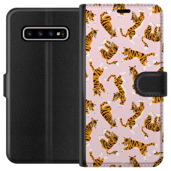 Kompatibelt Lommeboketui til Samsung Galaxy S10+ tiger