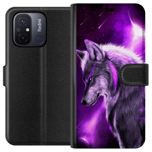 Xiaomi Redmi 12C Tegnebogsetui Lilla Varg