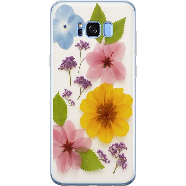 Samsung Galaxy S8+ Genomskinligt Skal Pressade blommor