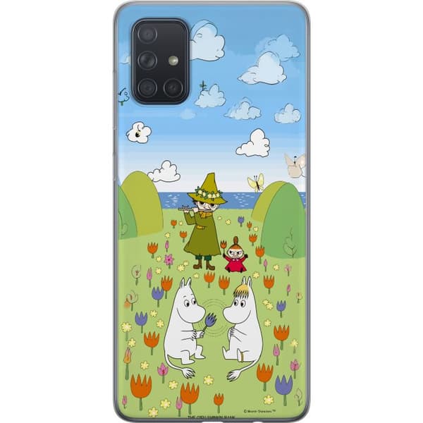 Kompatibelt Mobildeksel til Samsung Galaxy A71 Mumin i blomsteräng grønn