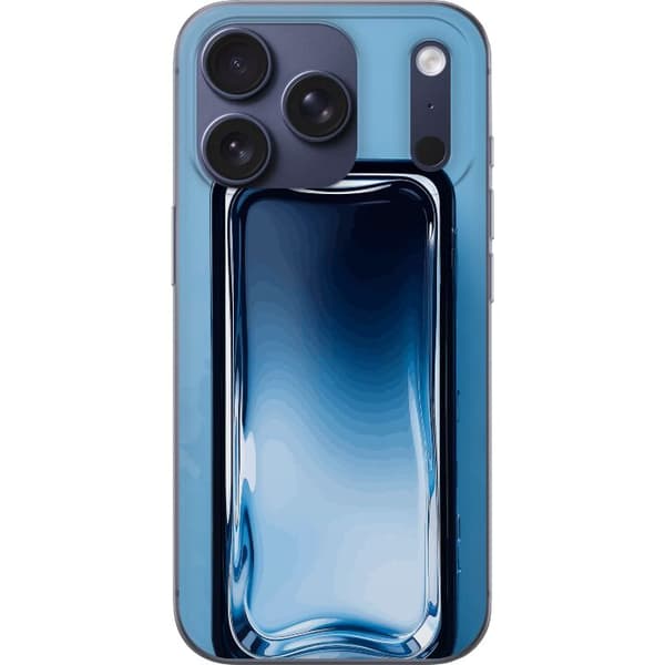 Kompatibelt Mobildeksel til Apple iPhone 18 Pro Abstrakt blå glasseffekt med myke overganger og blanke refleksjoner blå