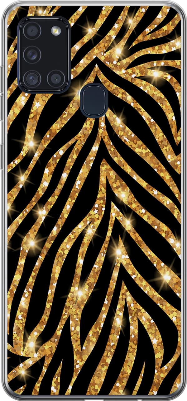 Kompatibelt Mobildeksel til Samsung Galaxy A21s Gull & Glitter
