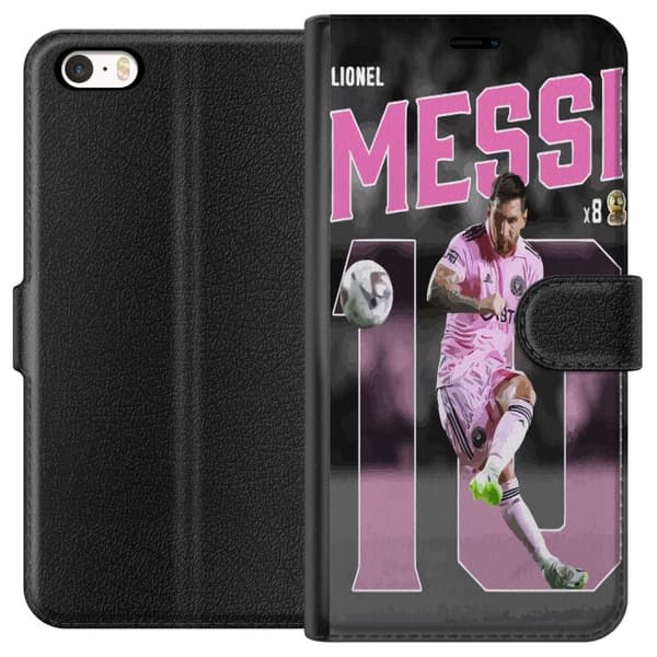 Kompatibelt Plånboksfodral till Apple iPhone 5 Lionel Messi - Rosa