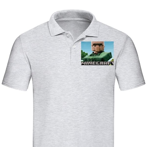 Poloshirt til Voksen | Elegant Poloshirt A Minecraft Movie Grå XX-Large