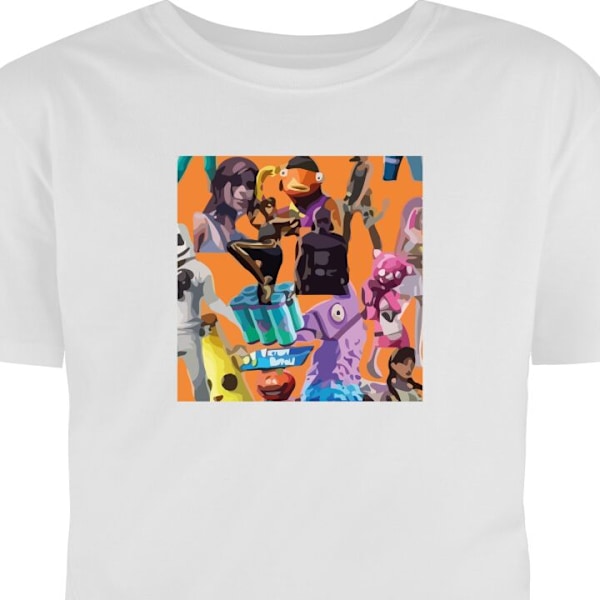 T-shirt til Voksen | Klassisk Voksen T-shirt Fortnite hvid S