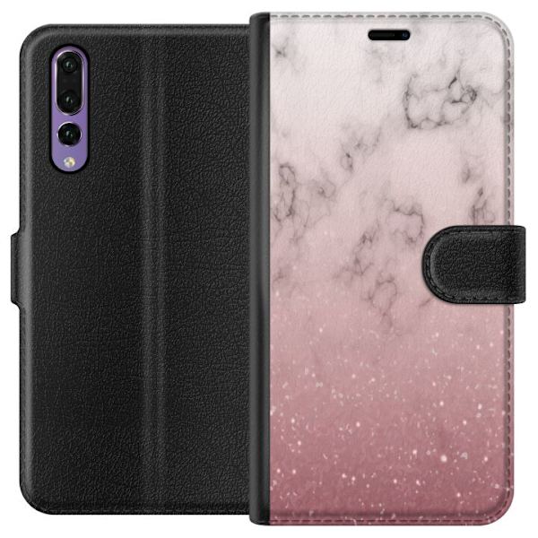 Huawei P20 Pro Tegnebogsetui Blødt Pink Marmor