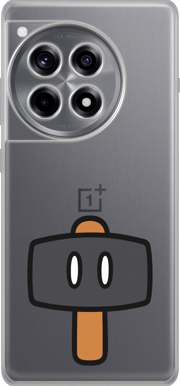 Kompatibel Mobilcover til OnePlus 12R Sort spillehammer - Sort motiv med sort hammer. sort