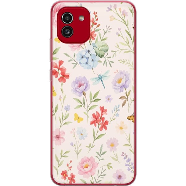 Samsung Galaxy A03 Gennemsigtig cover Blomster