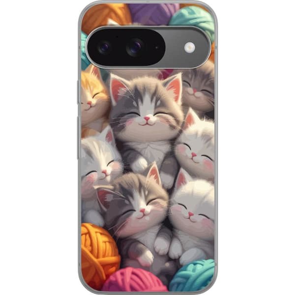 Yhteensopiva Puhelinkuori Google Pixel 9 Pro Sovande kattungar beige