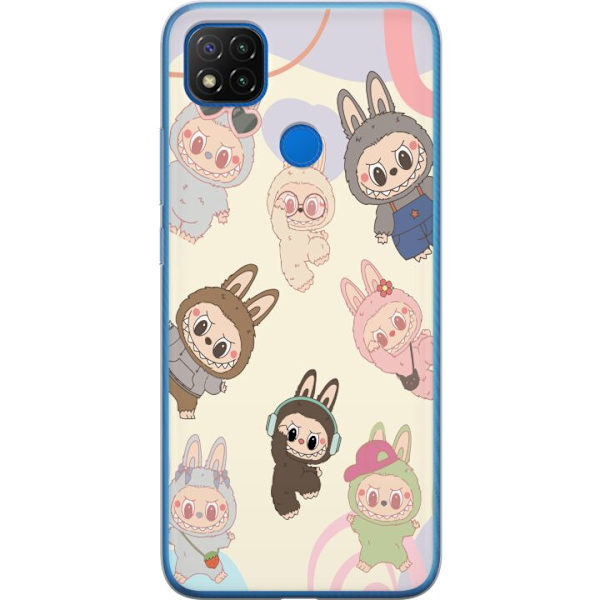Xiaomi Redmi 9C Genomskinligt Skal Labubu Pop Mart Kollektion Motiv Figur Samling Design Populärt Art Toy Pop Mart Kreativ Grafiskt