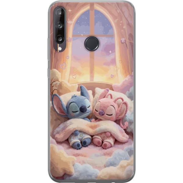 Kompatibelt Mobildeksel til Huawei P40 lite E Sovende blå og rosa figurer i et koselig pastellmiljø rosa