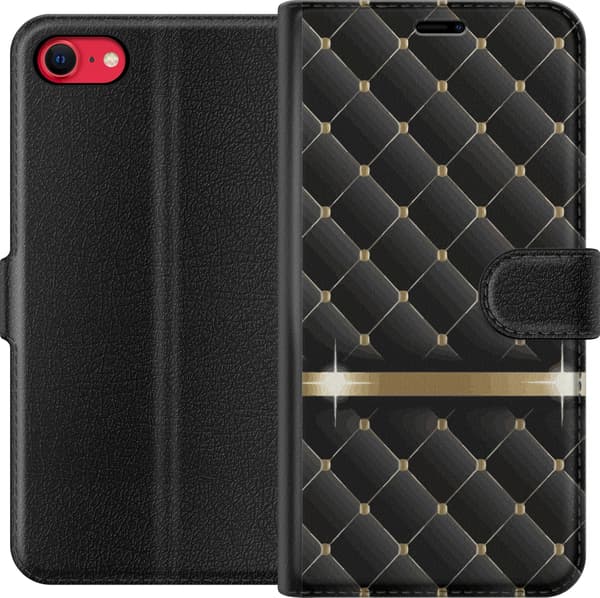Yhteensopiva Lompakkokotelo Apple iPhone 8 Ylellinen Musta