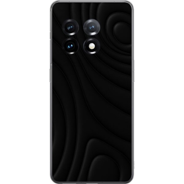 OnePlus 11R Gennemsigtig cover Sorte Bølger