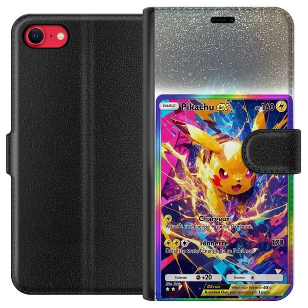 Kompatibel Tegnebogsetui til Apple iPhone SE (2022) Pikachu gul