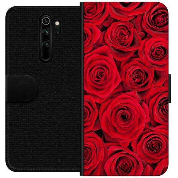 Kompatibel Tegnebogsetui til Xiaomi Redmi Note 8 Pro  Røde roser rød