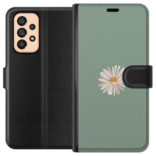 Samsung Galaxy A53 5G Plånboksfodral Grön Minimalblomma –