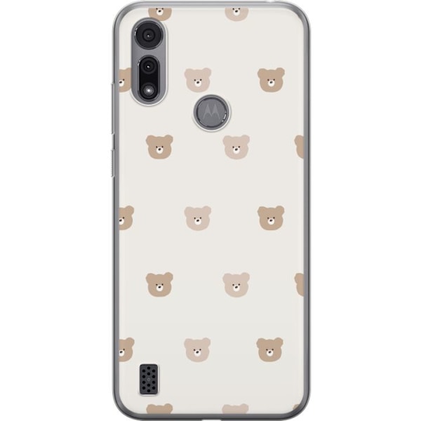 Motorola Moto E6i Läpinäkyvä kuori Teddy-tausta - söpöt teddykarhut pehmeällä taustalla