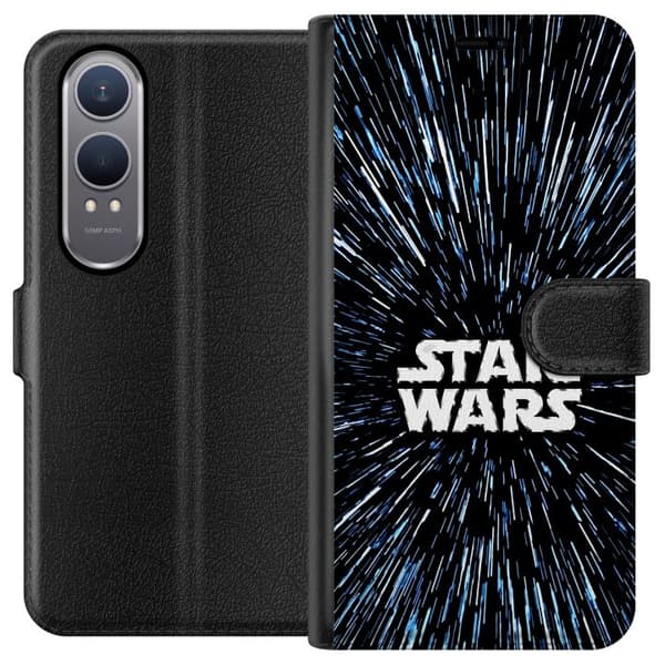 Kompatibel Tegnebogsetui til OnePlus Nord CE4 Lite Star Wars-logo med hyperspace-stjerner i ikonisk sci-fi-design sort