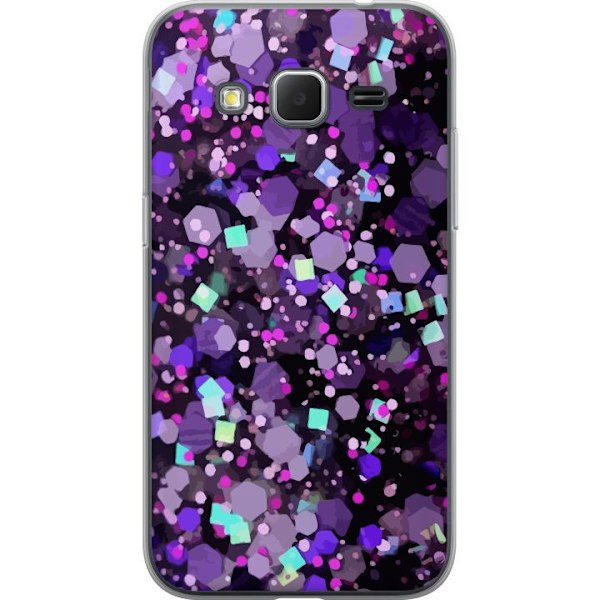 Samsung Galaxy Core Prime Gennemsigtig cover Lilla Glitter