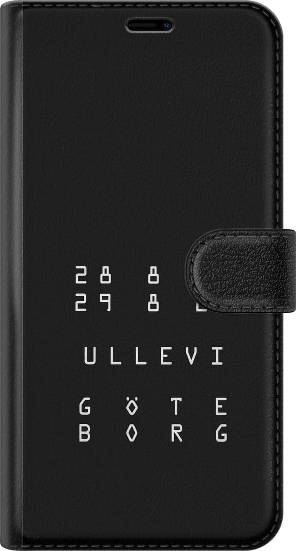 Kompatibel Tegnebogsetui til Apple iPhone 8 Plus Ullevi Göteborg 2026 sort-hvid typografi med dato og grafisk tekst hvid