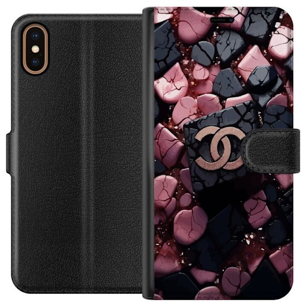 Apple iPhone XS Lommeboketui Chanel Svart og Rosa