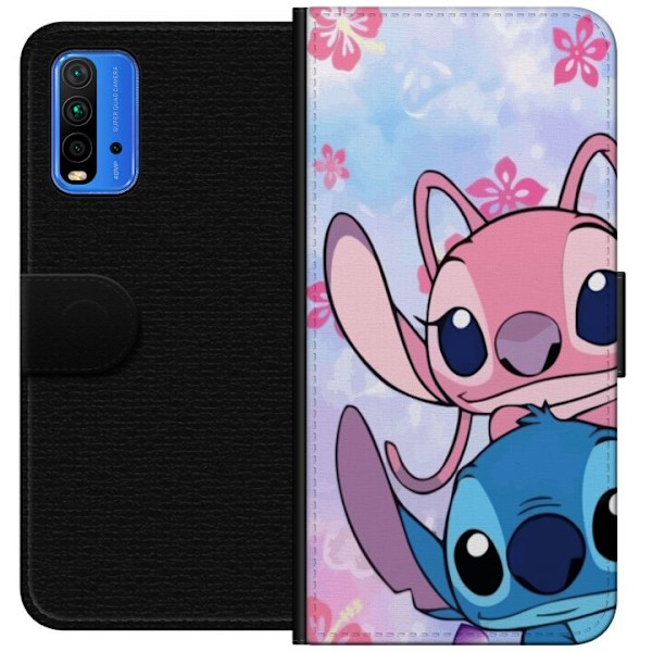 Xiaomi Redmi Note 9 4G Lompakkokotelo Stitch & Angel