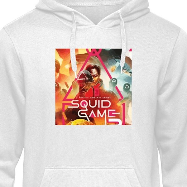 Barn-Hoodie | Mjuk Huvtröja för Barn Squid Game vit 12-13 År