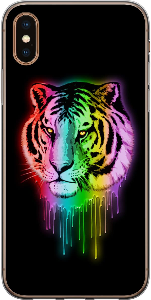 Kompatibelt Mobilskal till Apple iPhone X Neon Tiger