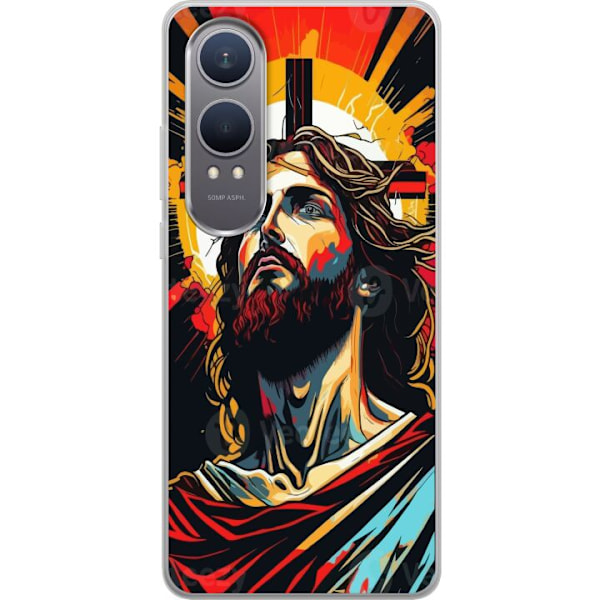 OnePlus Nord CE4 Lite Läpinäkyvä kuori Jeesus ja Kortti - uskonnollinen motiivi syvällä symboliikalla