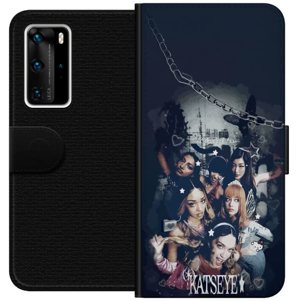 Kompatibel Tegnebogsetui til Huawei P40 Pro KATSEYE sort