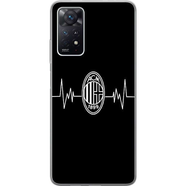 Xiaomi Redmi Note 11 Pro 5G Genomskinligt Skal AC Milan