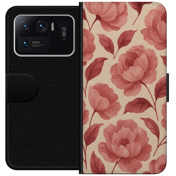 Xiaomi Mi 11 Ultra Tegnebogsetui Roseblomst