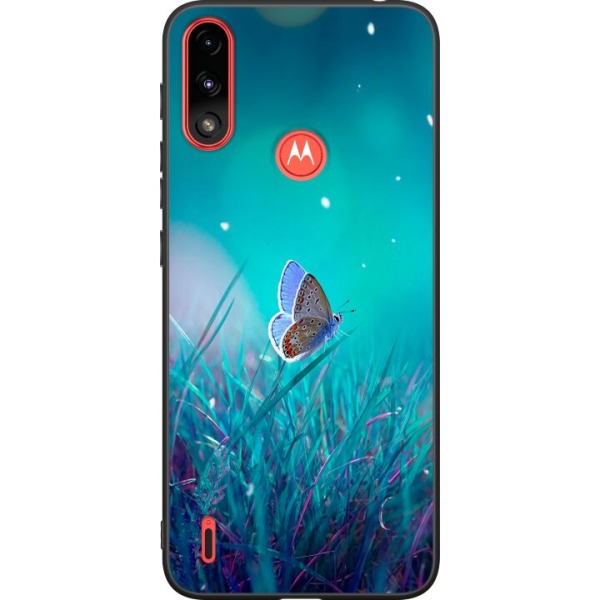 Motorola Moto E7i Power Svart Skal Magical Butterfly