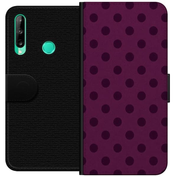 Kompatibelt Lommeboketui til Huawei P40 lite E Plomme Popprikker lila