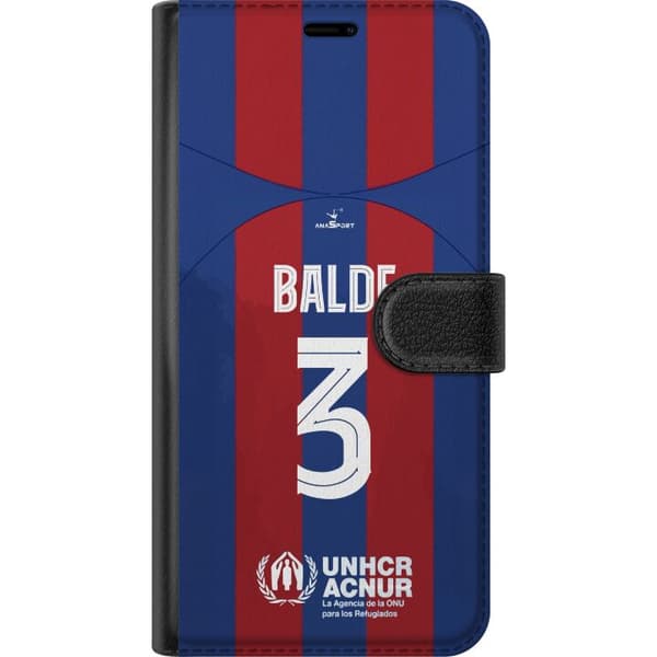 Kompatibel Tegnebogsetui til Google Pixel 7a Bold Nummer 3 fodboldtrøje blå og rød supporterdesign blå