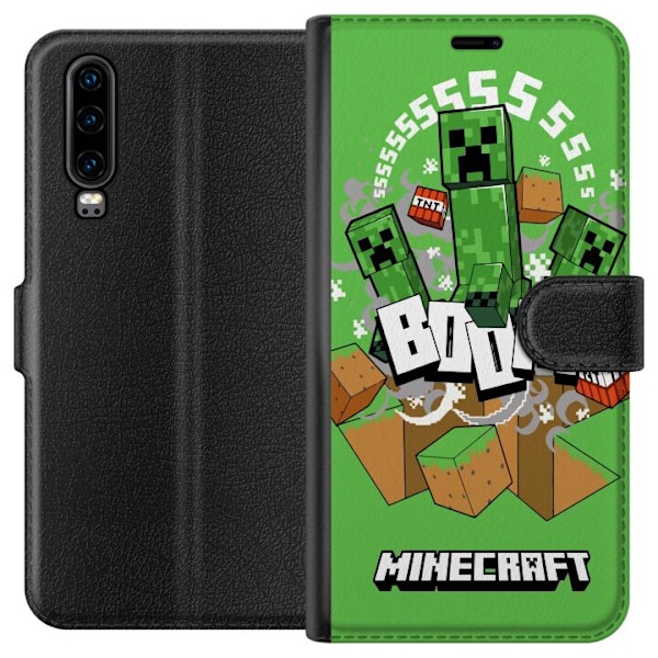 Huawei P30 Plånboksfodral Minecraft Boom