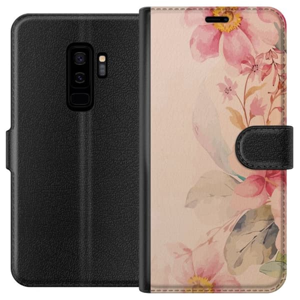 Kompatibel Tegnebogsetui til Samsung Galaxy S9+ Farverige Blomster