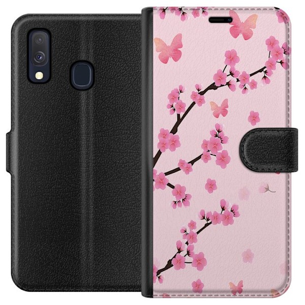 Samsung Galaxy A40 Tegnebogsetui Blomster